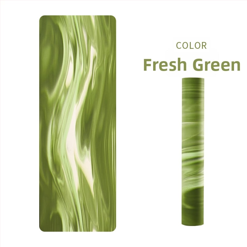 Йога постелка от матово PU и естествен каучук, нехлъзгаща повърхност, модел с ивици, тегло 2,9 кг, дебелина 5 мм