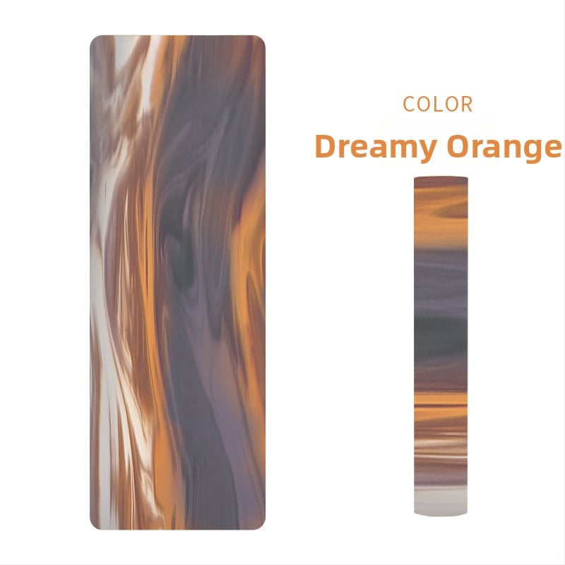 Йога постелка от матово PU и естествен каучук, нехлъзгаща повърхност, модел с ивици, тегло 2,9 кг, дебелина 5 мм