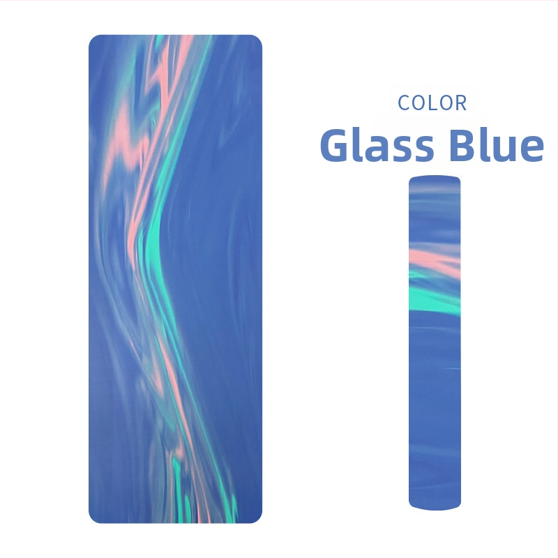 Йога постелка от матово PU и естествен каучук, нехлъзгаща повърхност, модел с ивици, тегло 2,9 кг, дебелина 5 мм