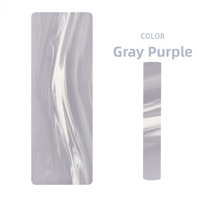 Йога постелка от матово PU и естествен каучук, нехлъзгаща повърхност, модел с ивици, тегло 2,9 кг, дебелина 5 мм