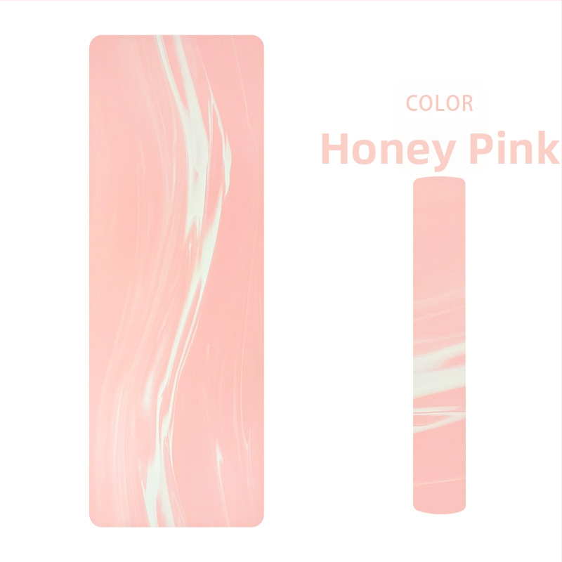 Йога постелка от матово PU и естествен каучук, нехлъзгаща повърхност, модел с ивици, тегло 2,9 кг, дебелина 5 мм