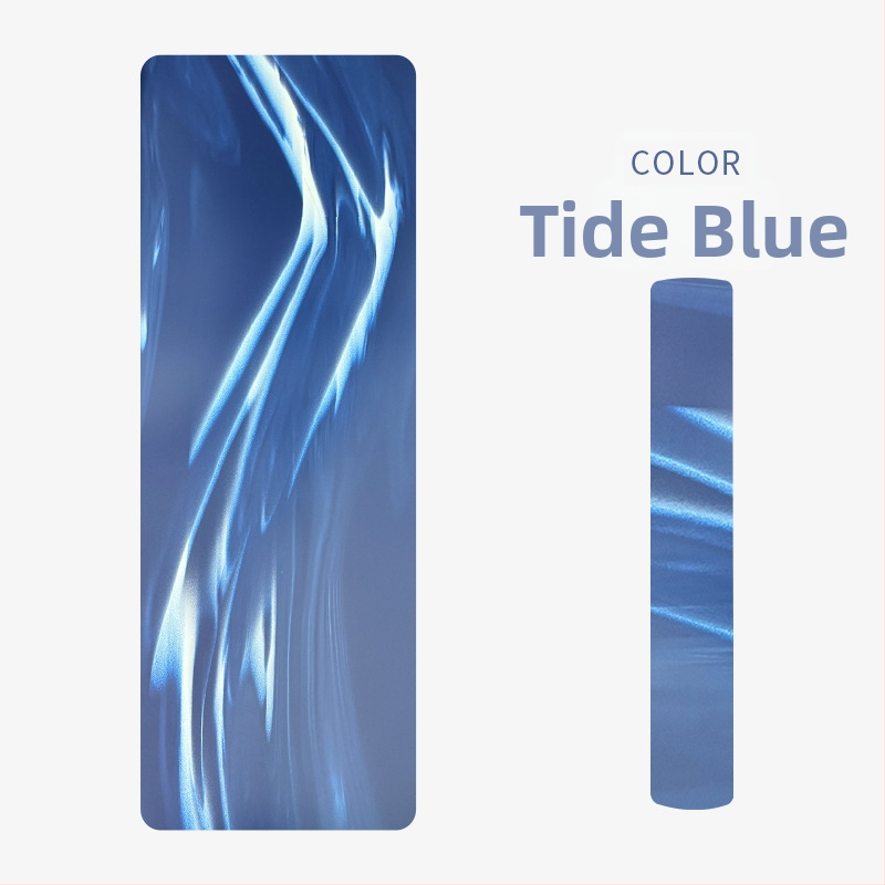 Йога постелка от матово PU и естествен каучук, нехлъзгаща повърхност, модел с ивици, тегло 2,9 кг, дебелина 5 мм