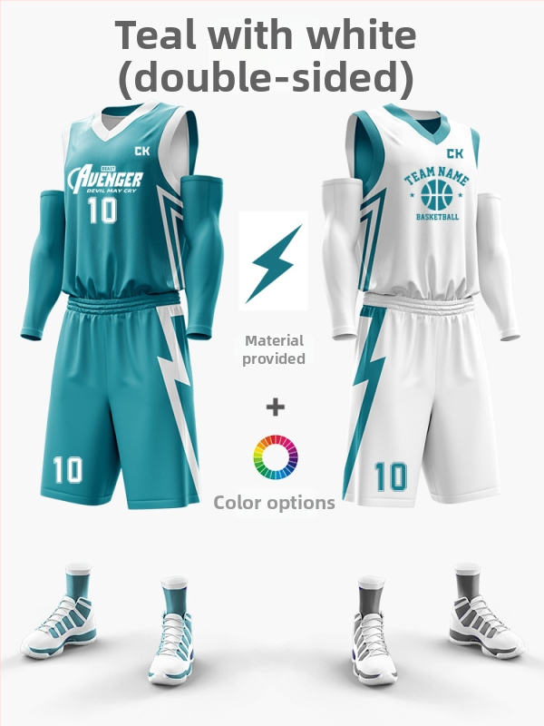 Korvpalliriietuse komplekt kahepoolsest digitaalsest trükist, unisex, suvi, varrukateta, V-kaelus, kiire kuivamine, hingav