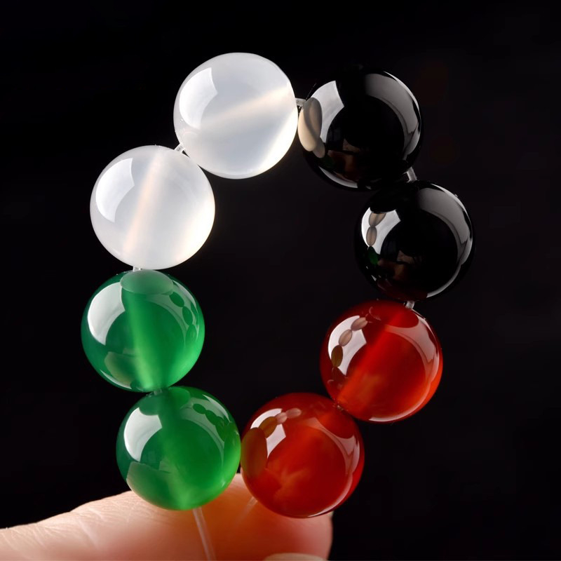 Akatne slobodne perle, polirane okrugle perle, komponente za narukvicu, Dianrun Jewelry