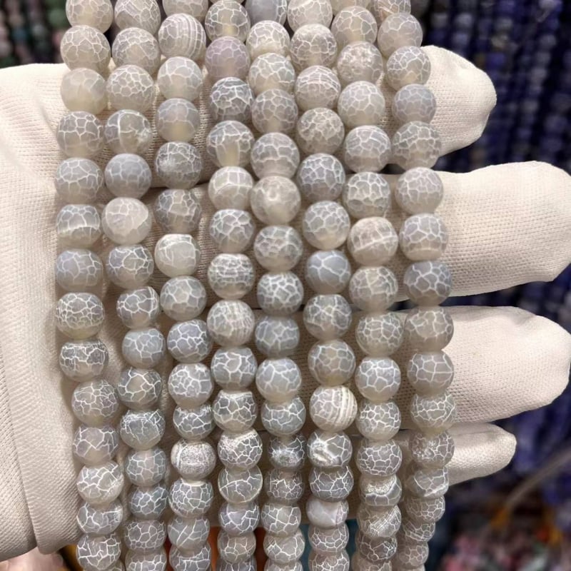 Prirodne agatne perle s uzorkom zmaja, okrugle 8 mm, za DIY nakit – komponente za narukvicu i ogrlicu