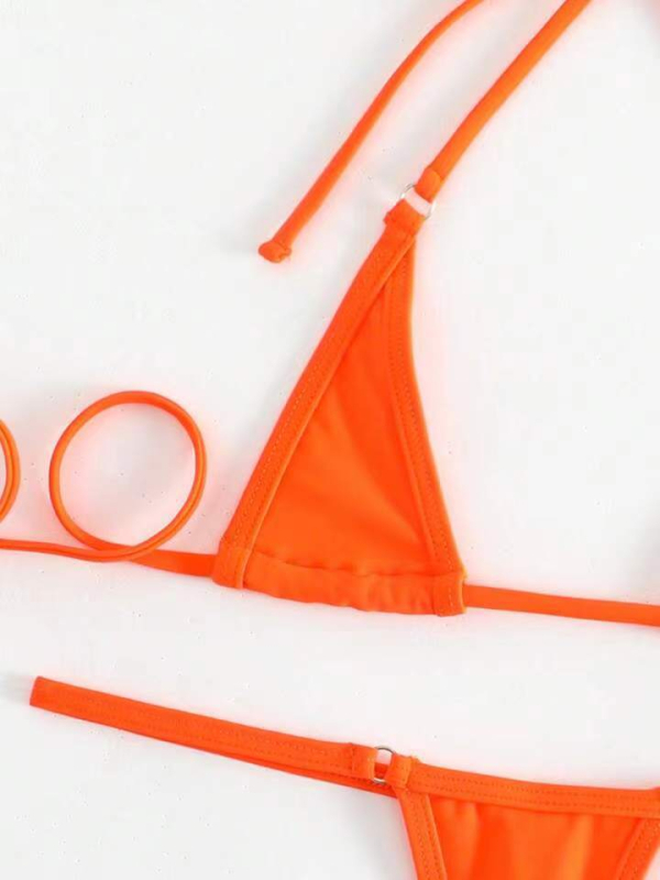 Bikini | Trijų taškų viršus su dirželiais, atviras nugara | Nailono audinys; pamušalas 5% spandenso; svoris 195 g