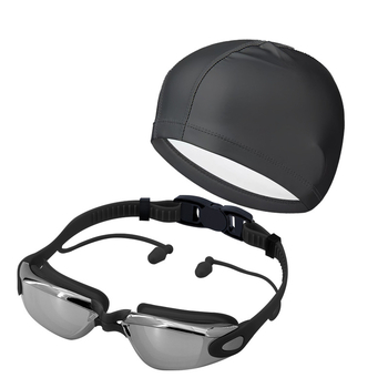 Pieaugušo peldēšanas briļļu komplekts ar pret miglošanu un PC lēcām