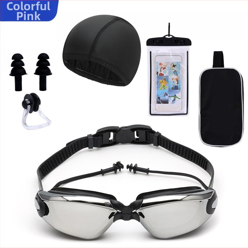 Pieaugušo peldēšanas briļļu komplekts ar pret miglošanu un PC lēcām