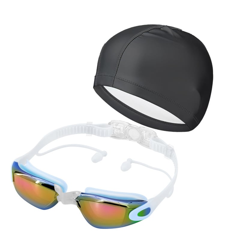 Pieaugušo peldēšanas briļļu komplekts ar pret miglošanu un PC lēcām