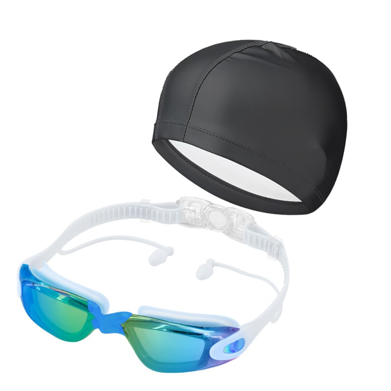 Pieaugušo peldēšanas briļļu komplekts ar pret miglošanu un PC lēcām