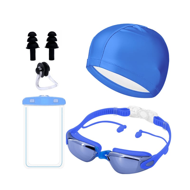 Pieaugušo peldēšanas briļļu komplekts ar pret miglošanu un PC lēcām