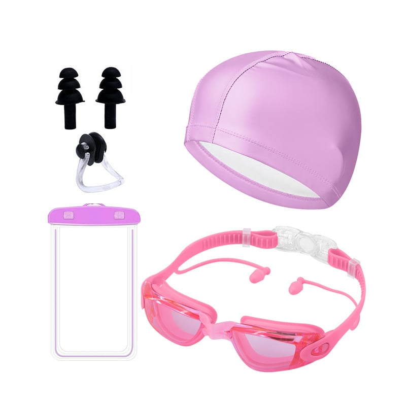 Pieaugušo peldēšanas briļļu komplekts ar pret miglošanu un PC lēcām