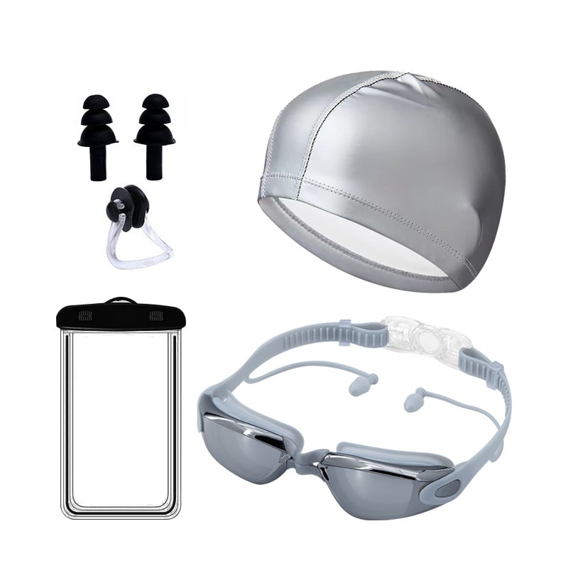 Pieaugušo peldēšanas briļļu komplekts ar pret miglošanu un PC lēcām