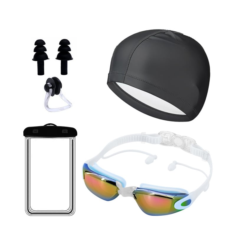 Pieaugušo peldēšanas briļļu komplekts ar pret miglošanu un PC lēcām