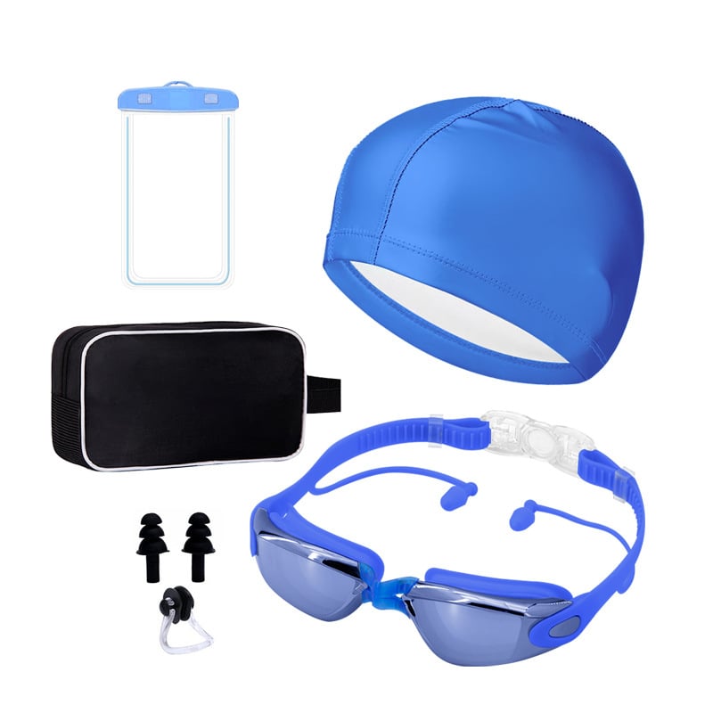 Pieaugušo peldēšanas briļļu komplekts ar pret miglošanu un PC lēcām