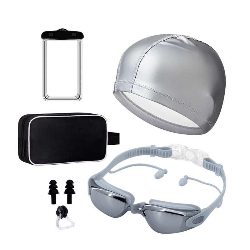 Pieaugušo peldēšanas briļļu komplekts ar pret miglošanu un PC lēcām