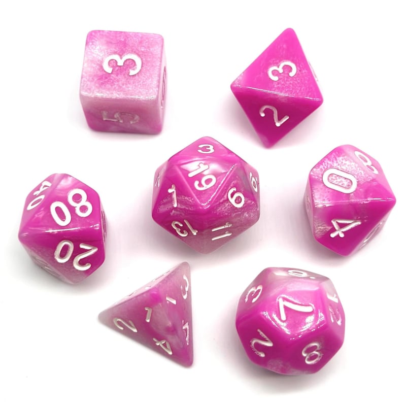 Elegantni set od 7 kockica za D&D, akrilne poliedrične kocke s zaobljenim kutovima za stolne RPG