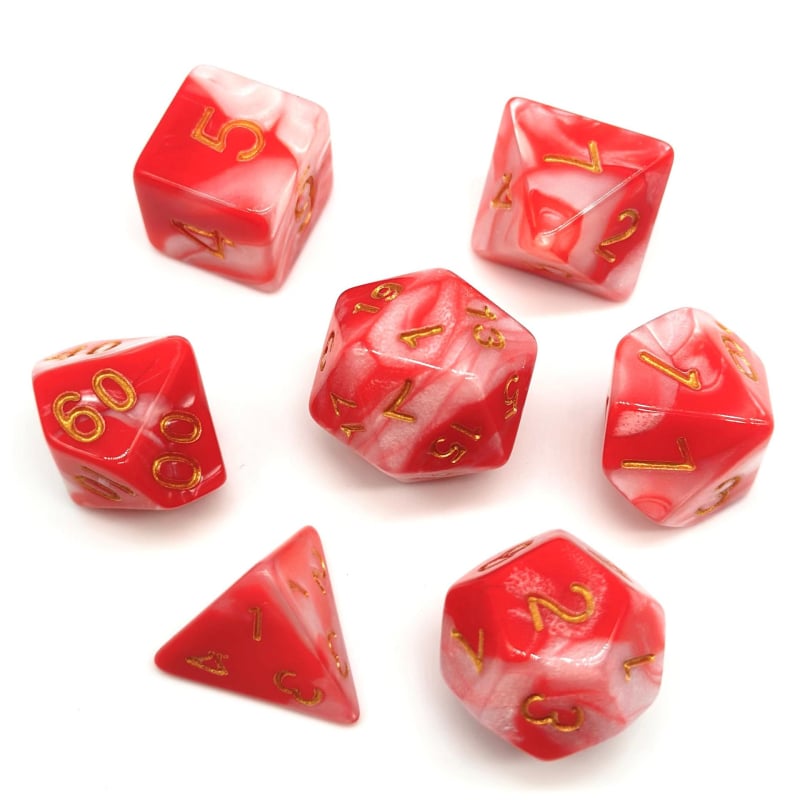 Elegantni set od 7 kockica za D&D, akrilne poliedrične kocke s zaobljenim kutovima za stolne RPG