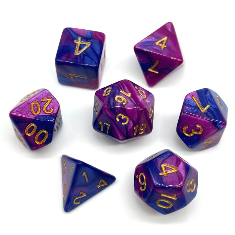 Elegantni set od 7 kockica za D&D, akrilne poliedrične kocke s zaobljenim kutovima za stolne RPG