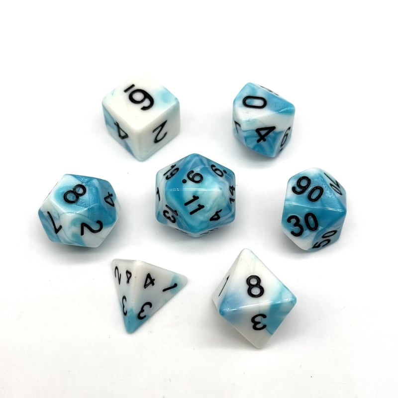 Elegantni set od 7 kockica za D&D, akrilne poliedrične kocke s zaobljenim kutovima za stolne RPG