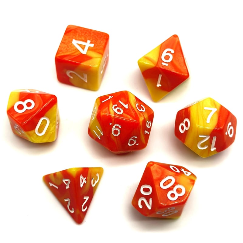 Elegantni set od 7 kockica za D&D, akrilne poliedrične kocke s zaobljenim kutovima za stolne RPG