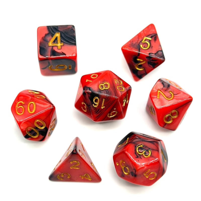 Elegantni set od 7 kockica za D&D, akrilne poliedrične kocke s zaobljenim kutovima za stolne RPG