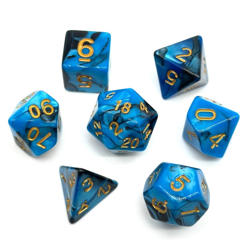 Elegantni set od 7 kockica za D&D, akrilne poliedrične kocke s zaobljenim kutovima za stolne RPG