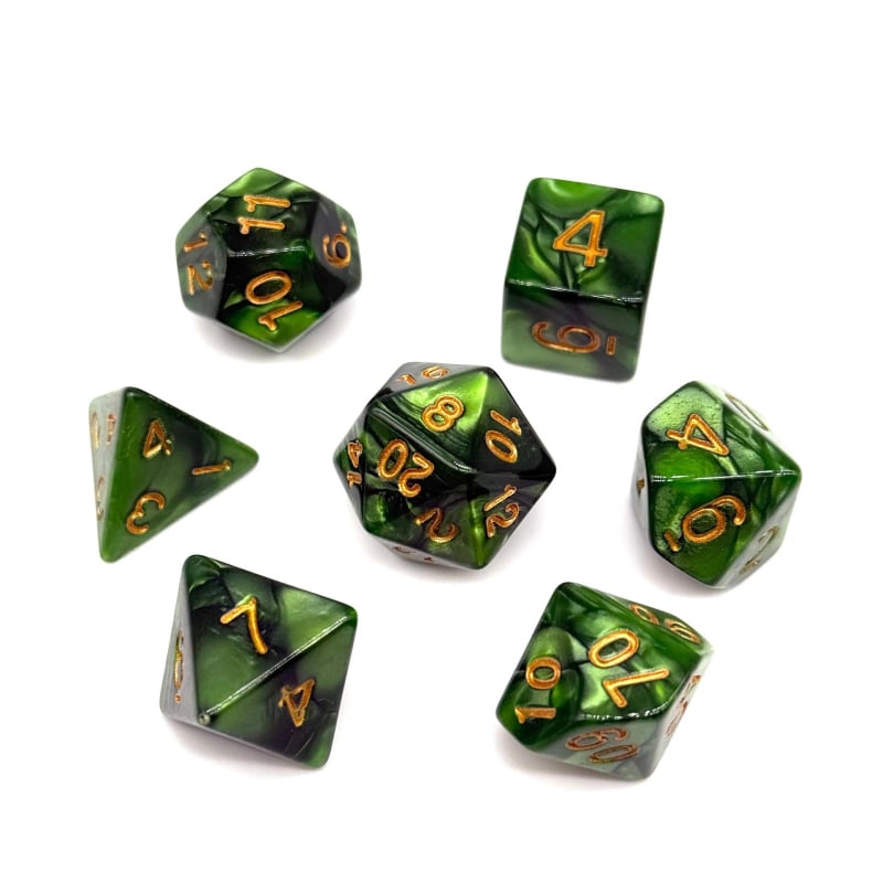 Elegantni set od 7 kockica za D&D, akrilne poliedrične kocke s zaobljenim kutovima za stolne RPG