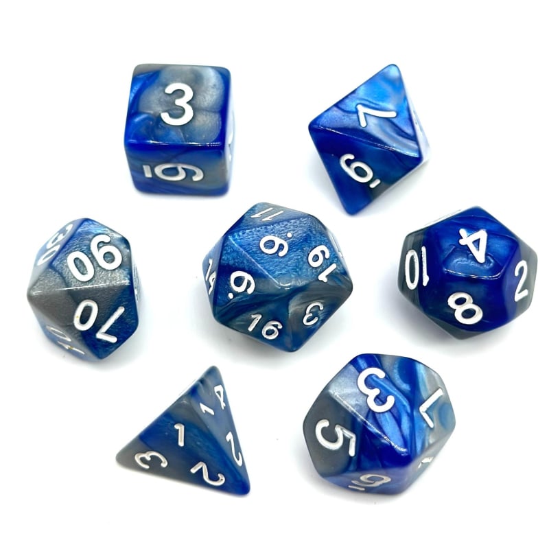 Elegantni set od 7 kockica za D&D, akrilne poliedrične kocke s zaobljenim kutovima za stolne RPG