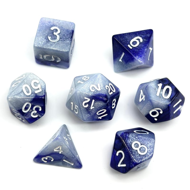 Elegantni set od 7 kockica za D&D, akrilne poliedrične kocke s zaobljenim kutovima za stolne RPG