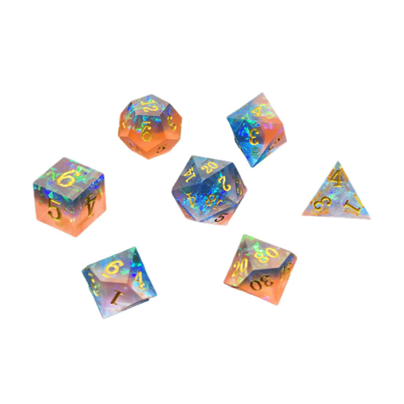 Kocke od epoksidne smole sa oštrim kutovima, više-uglačne za RPG stolne igre (set od 200 kom.)