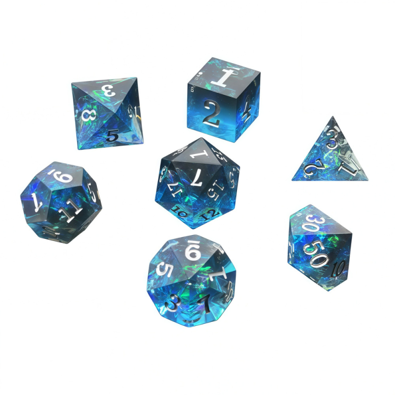 Kocke od epoksidne smole sa oštrim kutovima, više-uglačne za RPG stolne igre (set od 200 kom.)