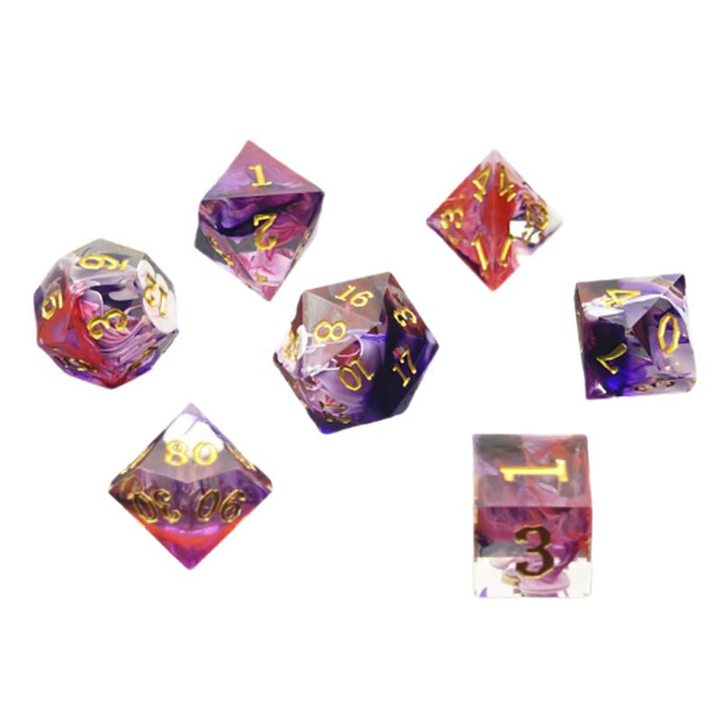 Kocke od epoksidne smole sa oštrim kutovima, više-uglačne za RPG stolne igre (set od 200 kom.)