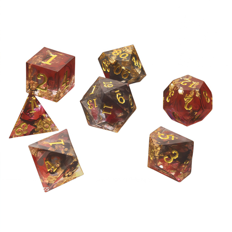 Kocke od epoksidne smole sa oštrim kutovima, više-uglačne za RPG stolne igre (set od 200 kom.)