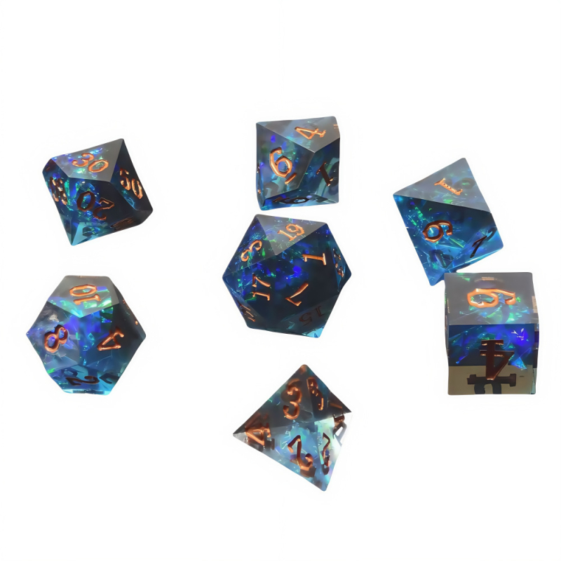 Kocke od epoksidne smole sa oštrim kutovima, više-uglačne za RPG stolne igre (set od 200 kom.)