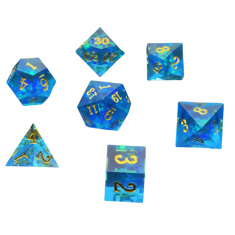 Kocke od epoksidne smole sa oštrim kutovima, više-uglačne za RPG stolne igre (set od 200 kom.)