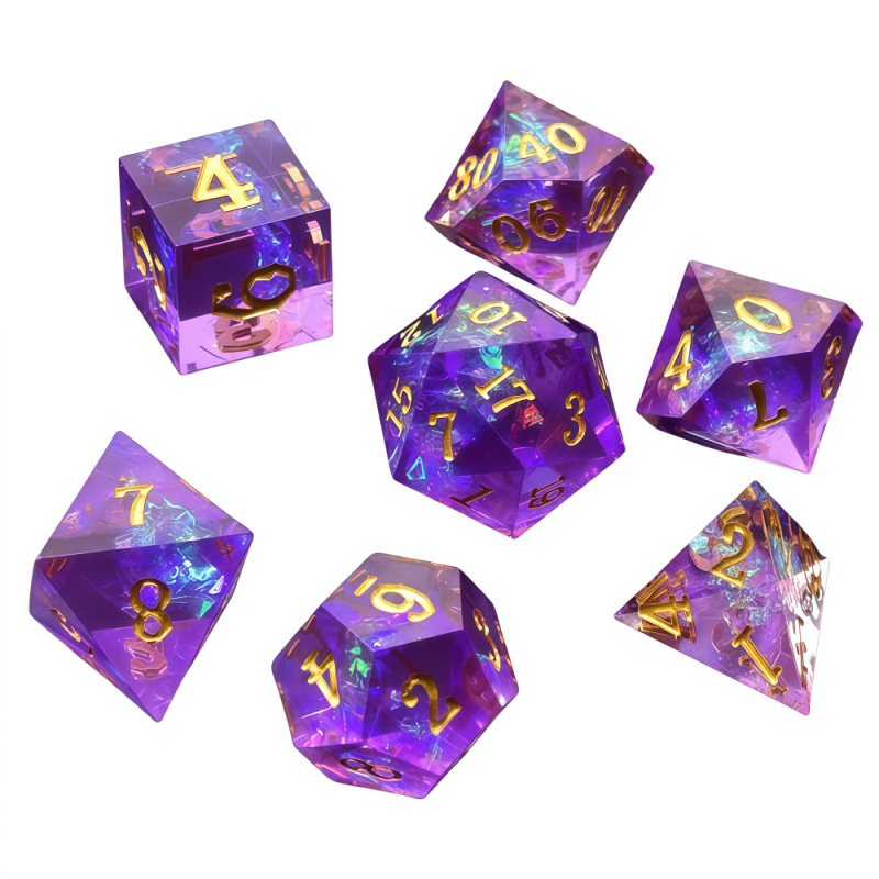 Kocke od epoksidne smole sa oštrim kutovima, više-uglačne za RPG stolne igre (set od 200 kom.)