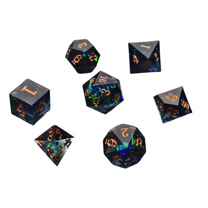 Kocke od epoksidne smole sa oštrim kutovima, više-uglačne za RPG stolne igre (set od 200 kom.)