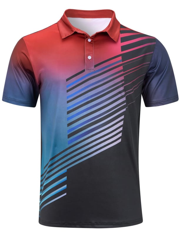 Vyrų polo marškinėliai, gėlių spausdinimas, trumpomis rankovėmis, skaitmeninis spausdinimas, poliesteris