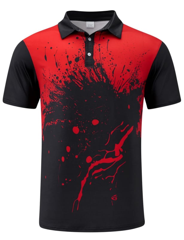 Vyrų polo marškinėliai, gėlių spausdinimas, trumpomis rankovėmis, skaitmeninis spausdinimas, poliesteris