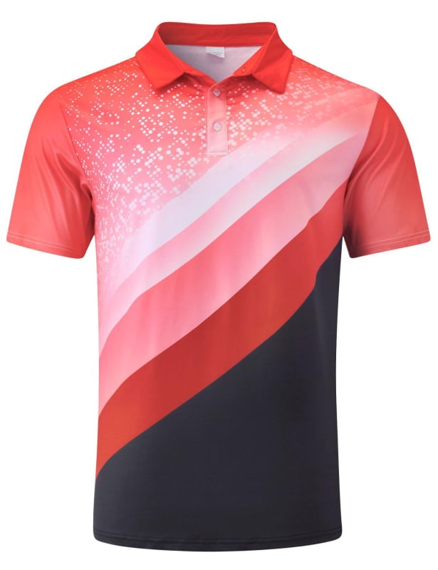 Vyrų polo marškinėliai, gėlių spausdinimas, trumpomis rankovėmis, skaitmeninis spausdinimas, poliesteris