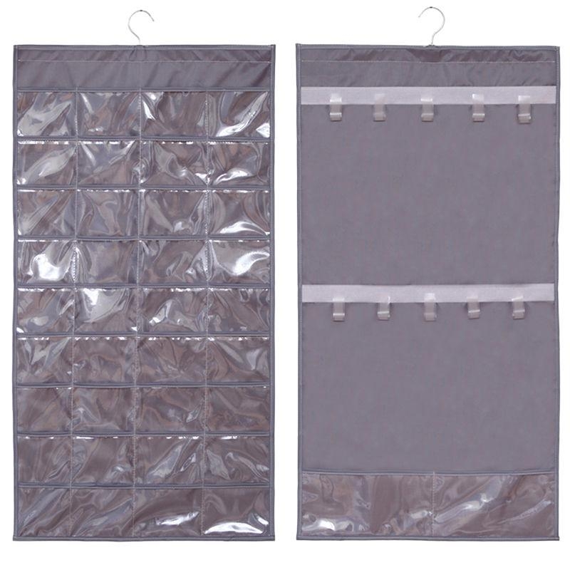 Izložbeni stalak za nakit s prozirnom visećom vrećicom za pohranu, zidni, velika kapaciteta, otporan na prašinu, materijal: papir