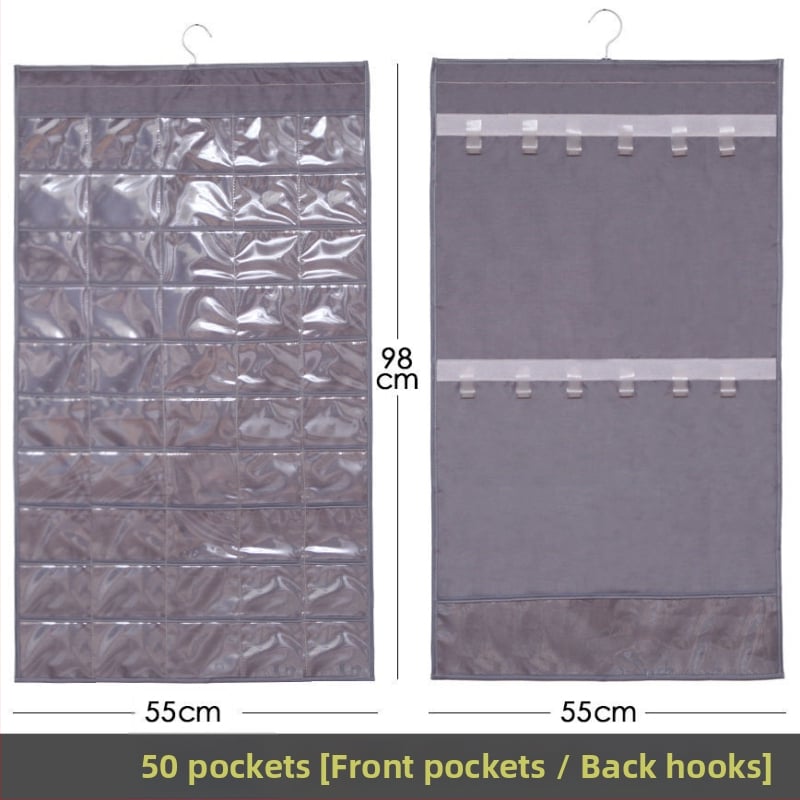 Izložbeni stalak za nakit s prozirnom visećom vrećicom za pohranu, zidni, velika kapaciteta, otporan na prašinu, materijal: papir