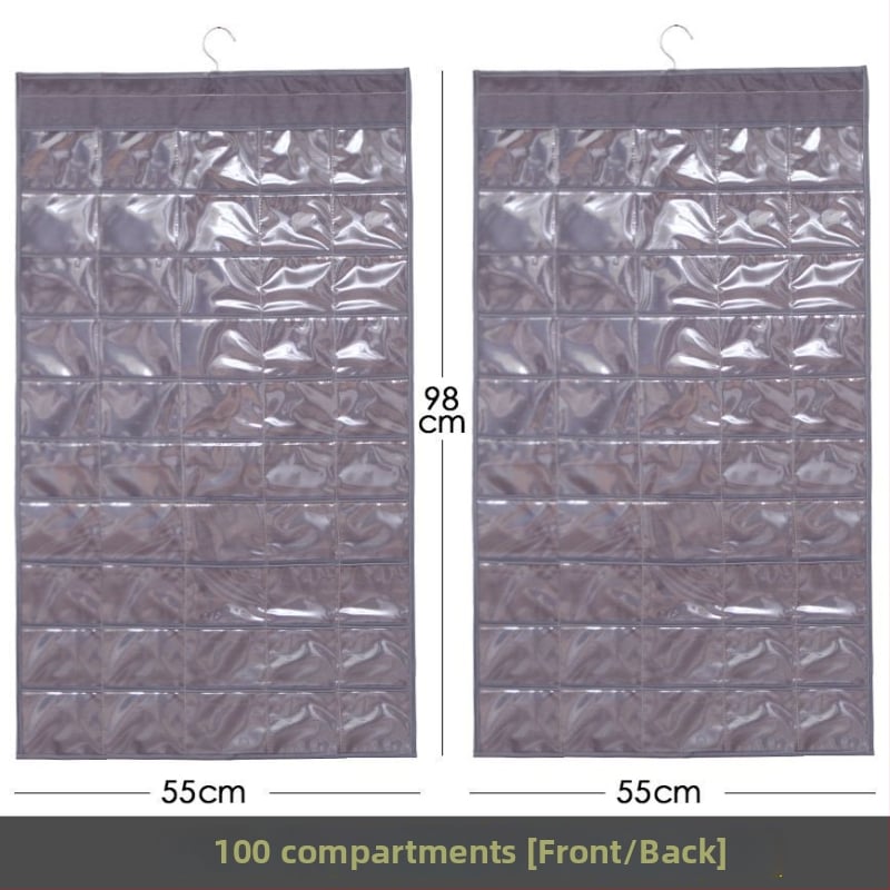 Izložbeni stalak za nakit s prozirnom visećom vrećicom za pohranu, zidni, velika kapaciteta, otporan na prašinu, materijal: papir