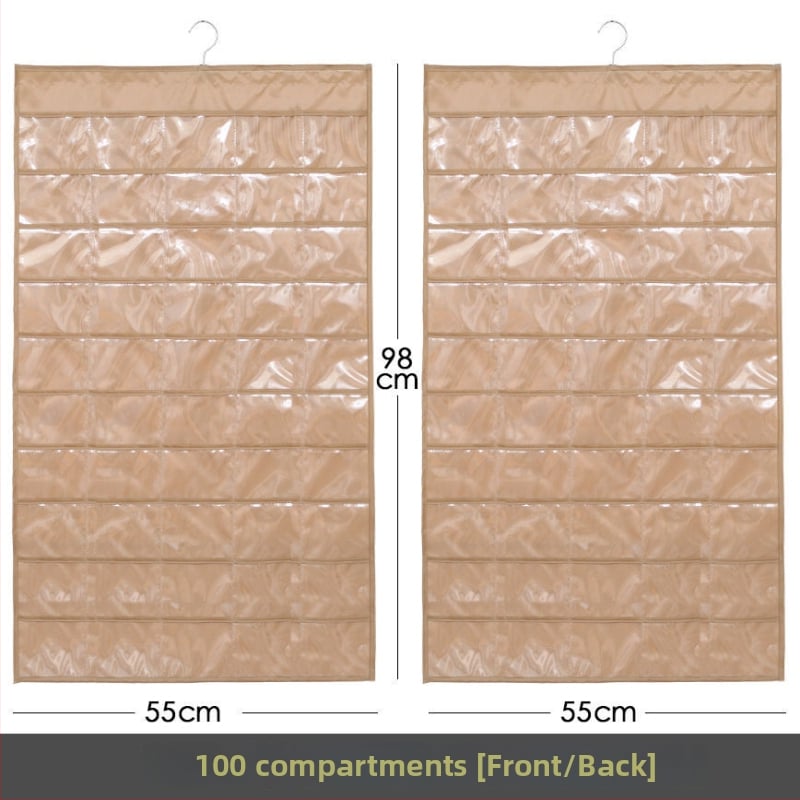 Izložbeni stalak za nakit s prozirnom visećom vrećicom za pohranu, zidni, velika kapaciteta, otporan na prašinu, materijal: papir