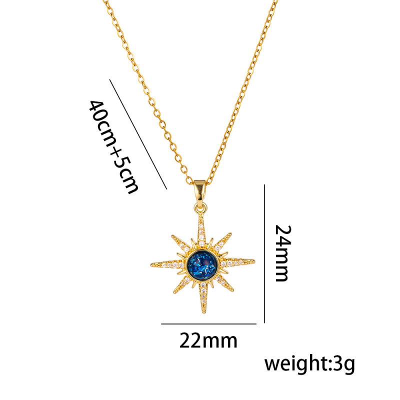 Ogrlica od titan čelika s motivom planete i zvjezdanog neba, dijamantno poliranje, O- lanac, 41–50 cm, 5 g, ženski luksuzni nakit