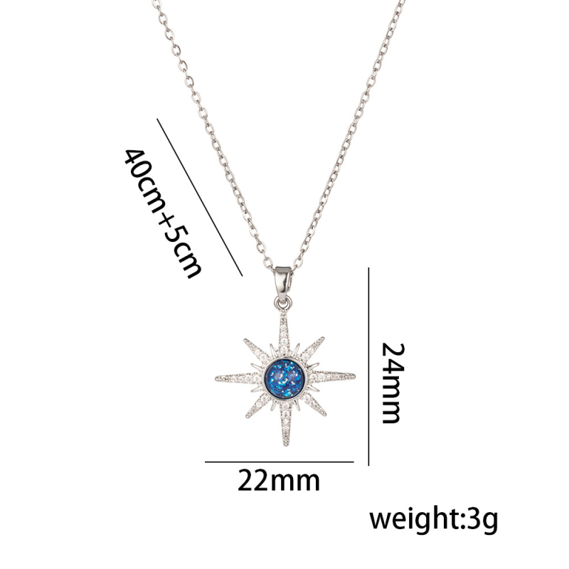 Ogrlica od titan čelika s motivom planete i zvjezdanog neba, dijamantno poliranje, O- lanac, 41–50 cm, 5 g, ženski luksuzni nakit