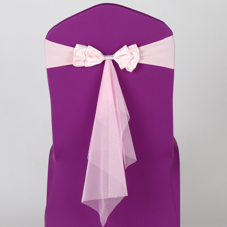 Dekor zadnjeg naslona stolca za vjenčanje, organza i tila, pravokutni oblik, vjenčani stil, materijal: elastično vlakno poliuretana (spandex)