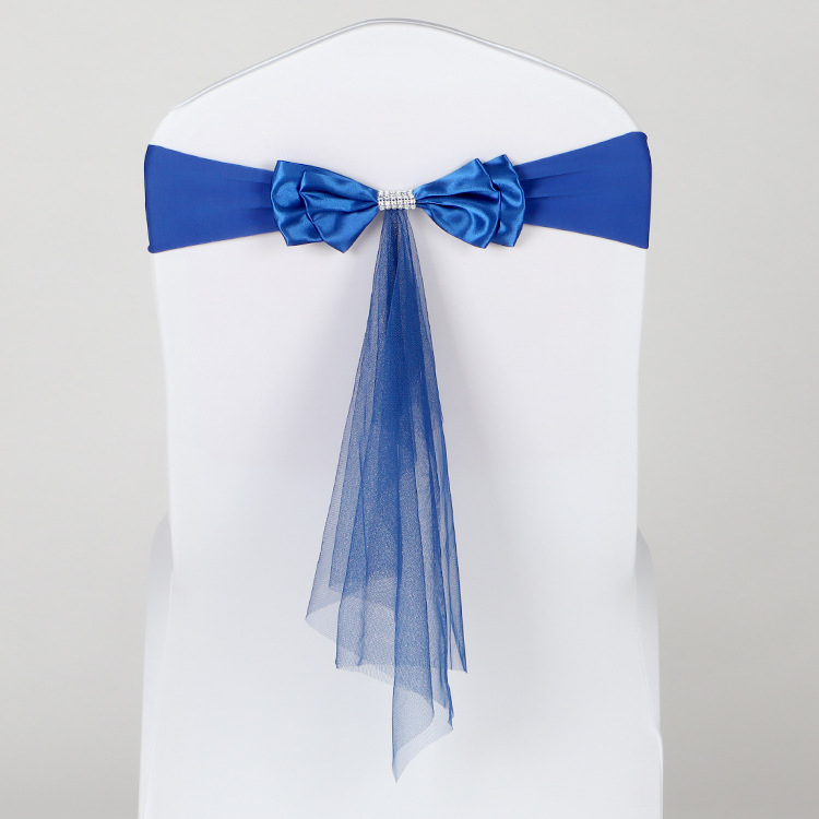 Dekor zadnjeg naslona stolca za vjenčanje, organza i tila, pravokutni oblik, vjenčani stil, materijal: elastično vlakno poliuretana (spandex)