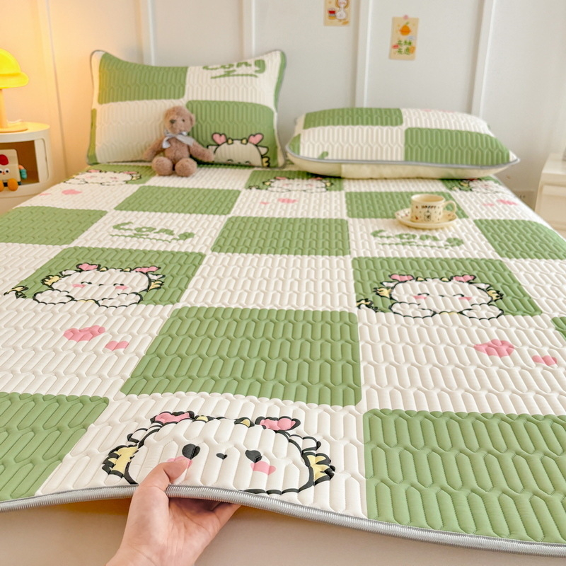 Trys dalių vėsinantis latex čiužinio rinkinys su spauda danga, sulankstomas bendrabutyje